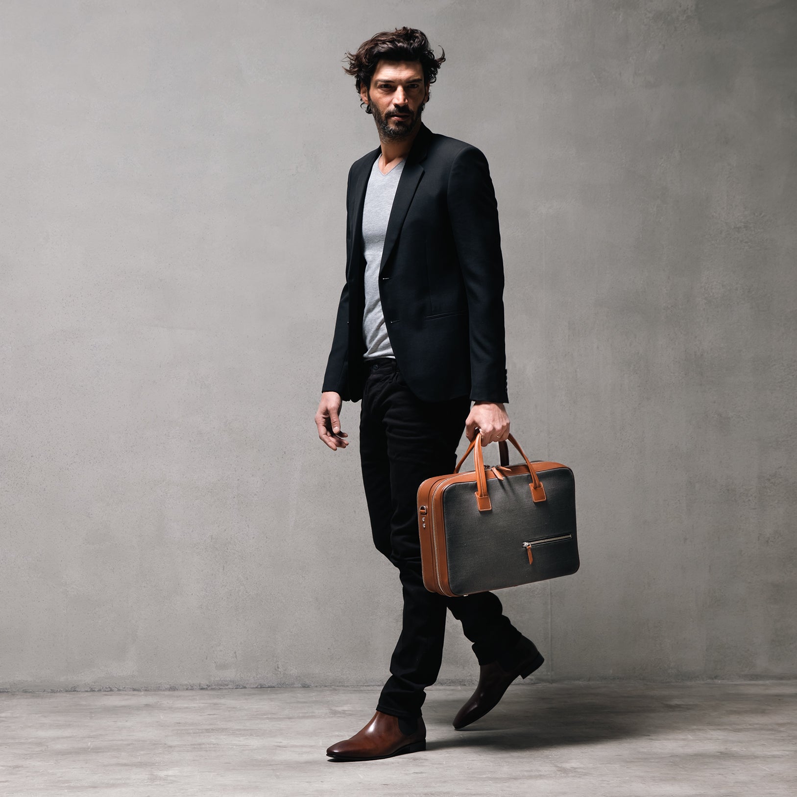Porte-documents 36 heures en toile et cuir | Conally