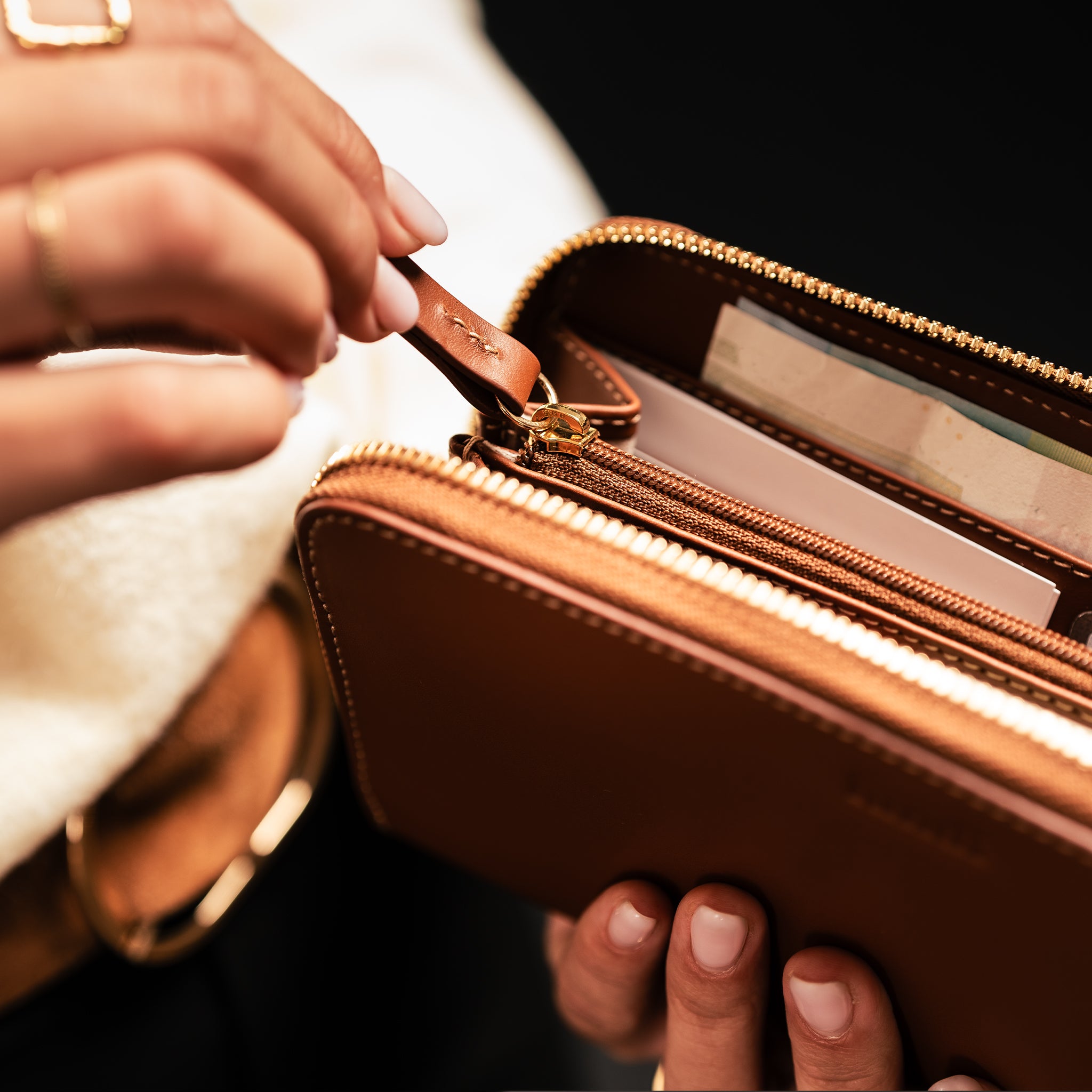lundi Women Leather Wallet | Stella Cognac