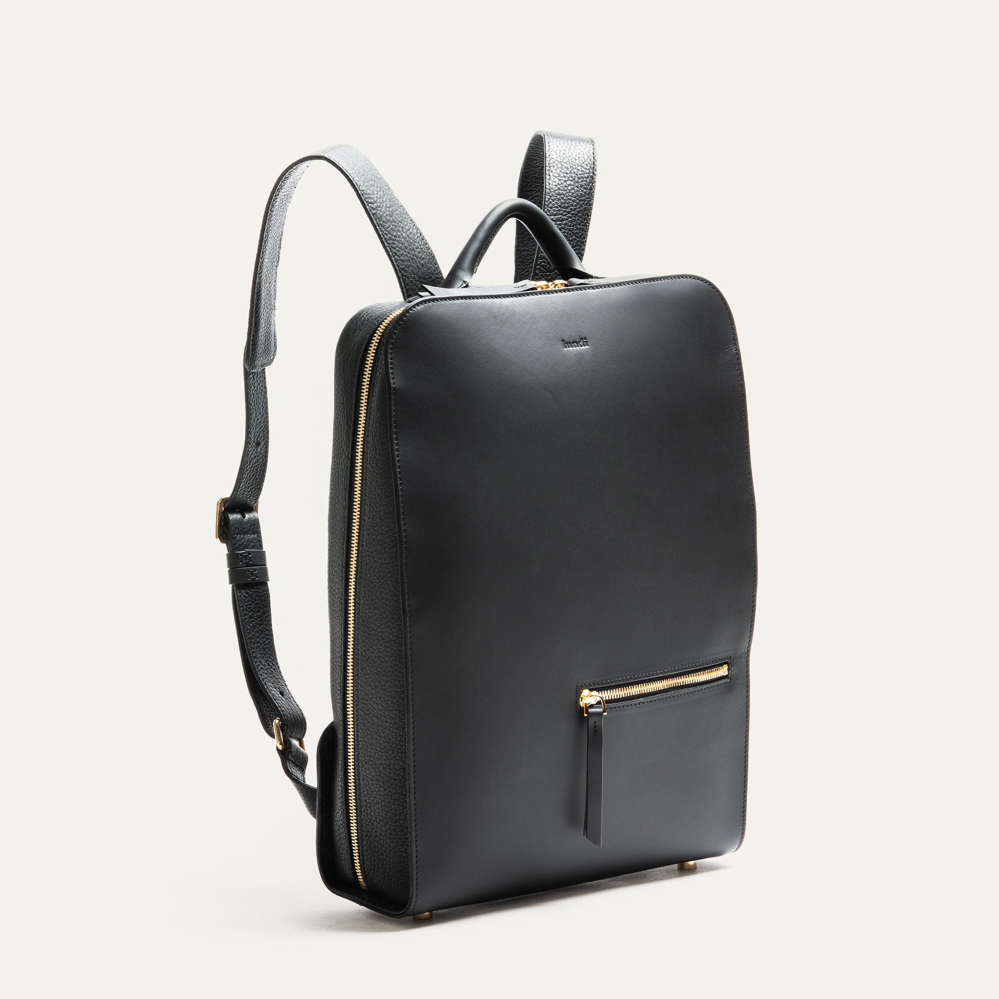 lundi Leather Backpack | Chiara Black