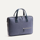 Briefcase en cuir et toile marine pensé par lundi.