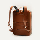 Sac à dos business homme en cuir et toile déperlante avec un passant trolley intégré