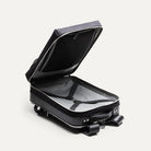 Sac à dos homme travail en cuir et toile noir avec deux espaces structurés