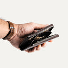 Brown leather wallet with coin compartment – leather wallets for men with zip closure.