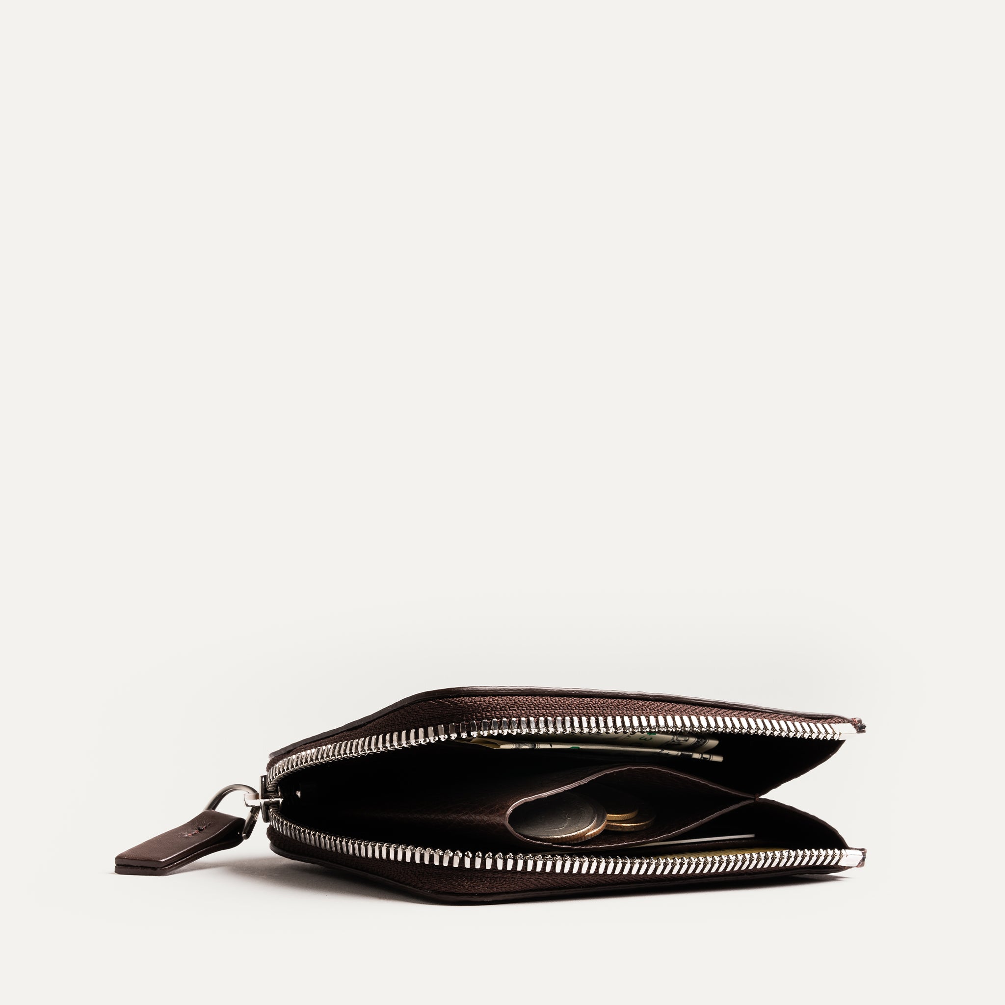 Compartiment central pour monnaie – portefeuille homme luxe pratique et sécurisé.