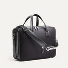 Sac à bandoulière homme en toile et cuir noir
