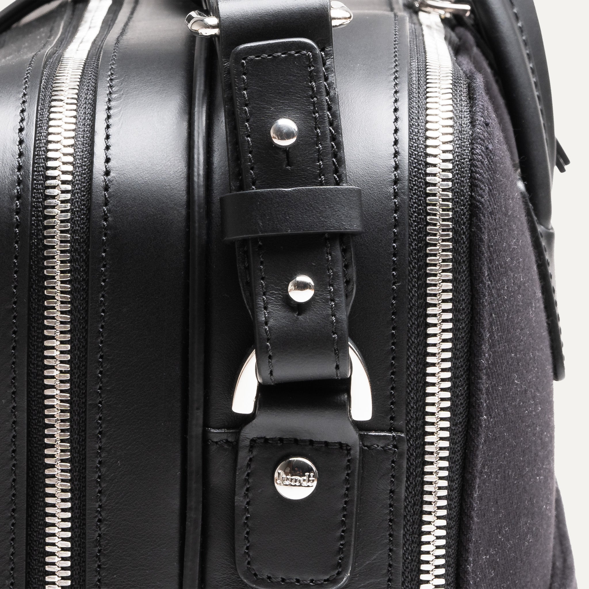 Sac à bandoulière homme en toile et cuir noir