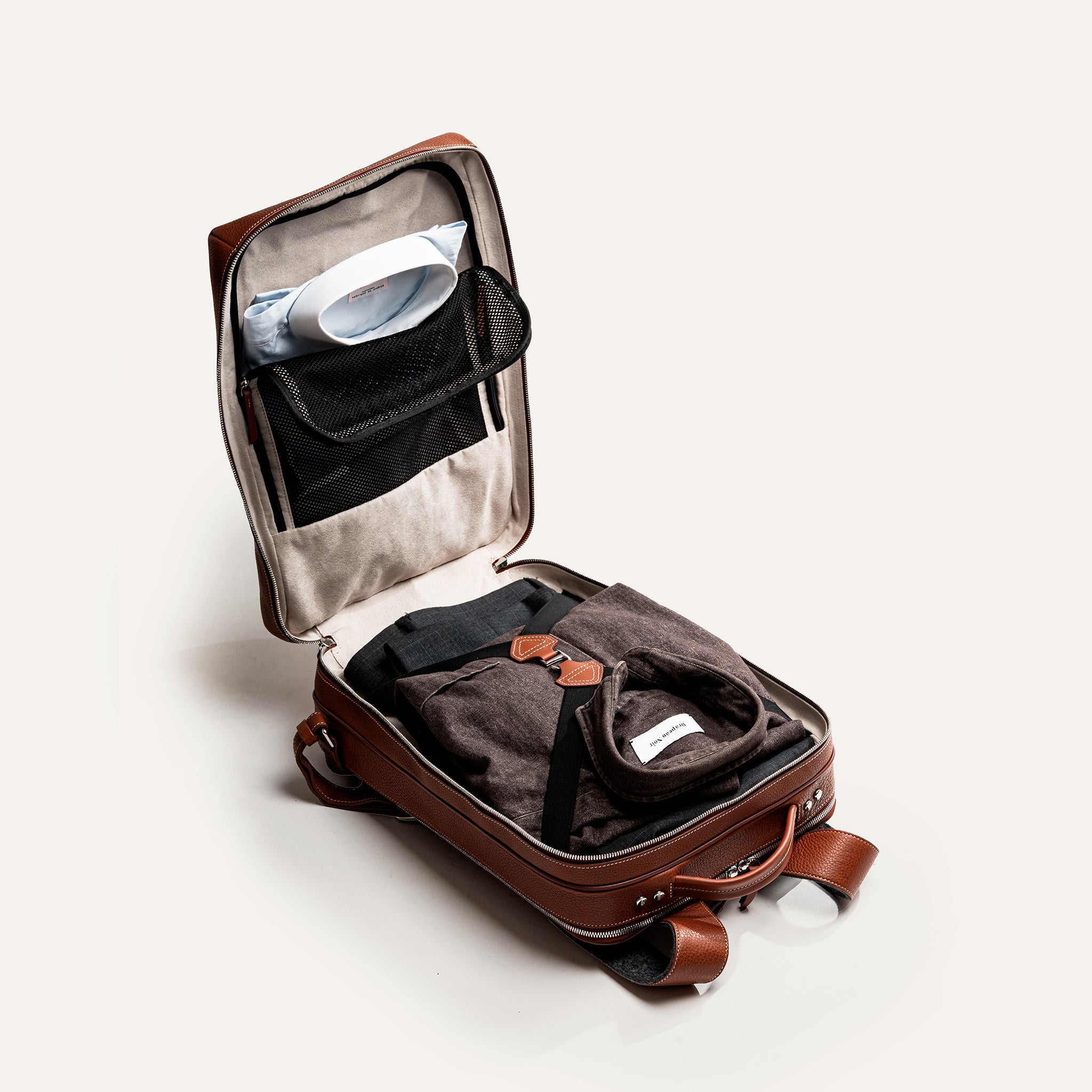 Sac à dos en cuir homme pour week-end ou travail, espace optimisé pour habits et documents