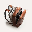 Sac à dos ordinateur cuir homme, compartiments pratiques pour laptop et affaires de travail