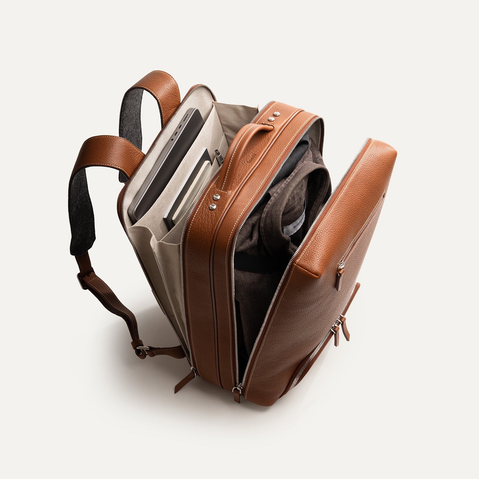 Sac à dos ordinateur cuir homme, compartiments pratiques pour laptop et affaires de travail