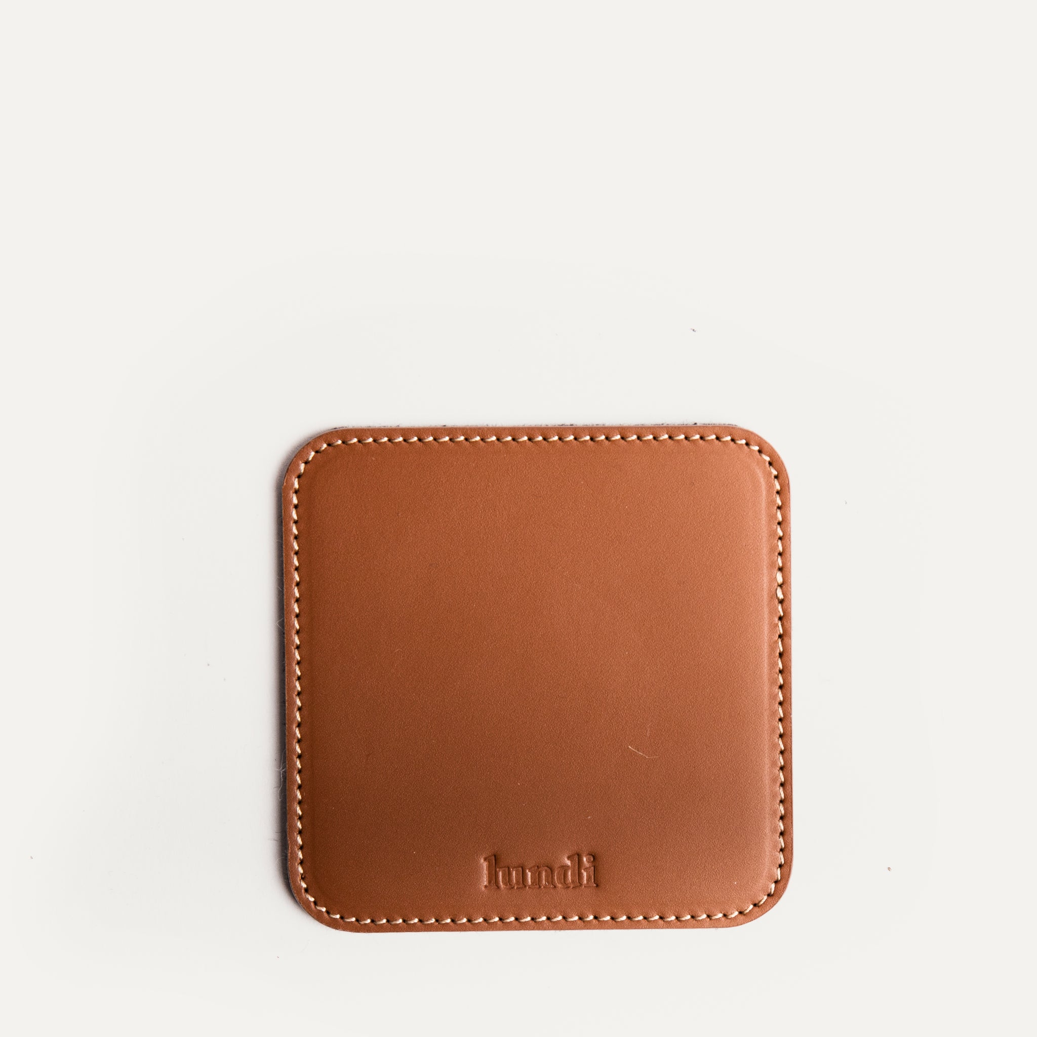 Sous tasse en cuir cognac