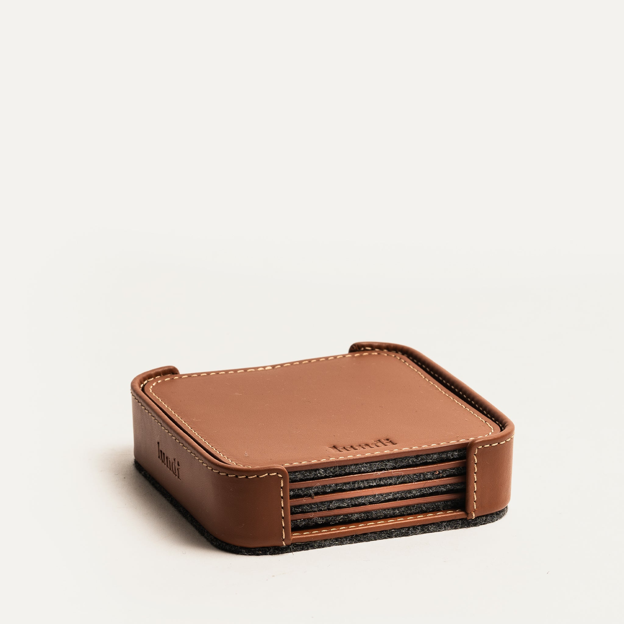 Leather Coaster set | Ivo Cognac