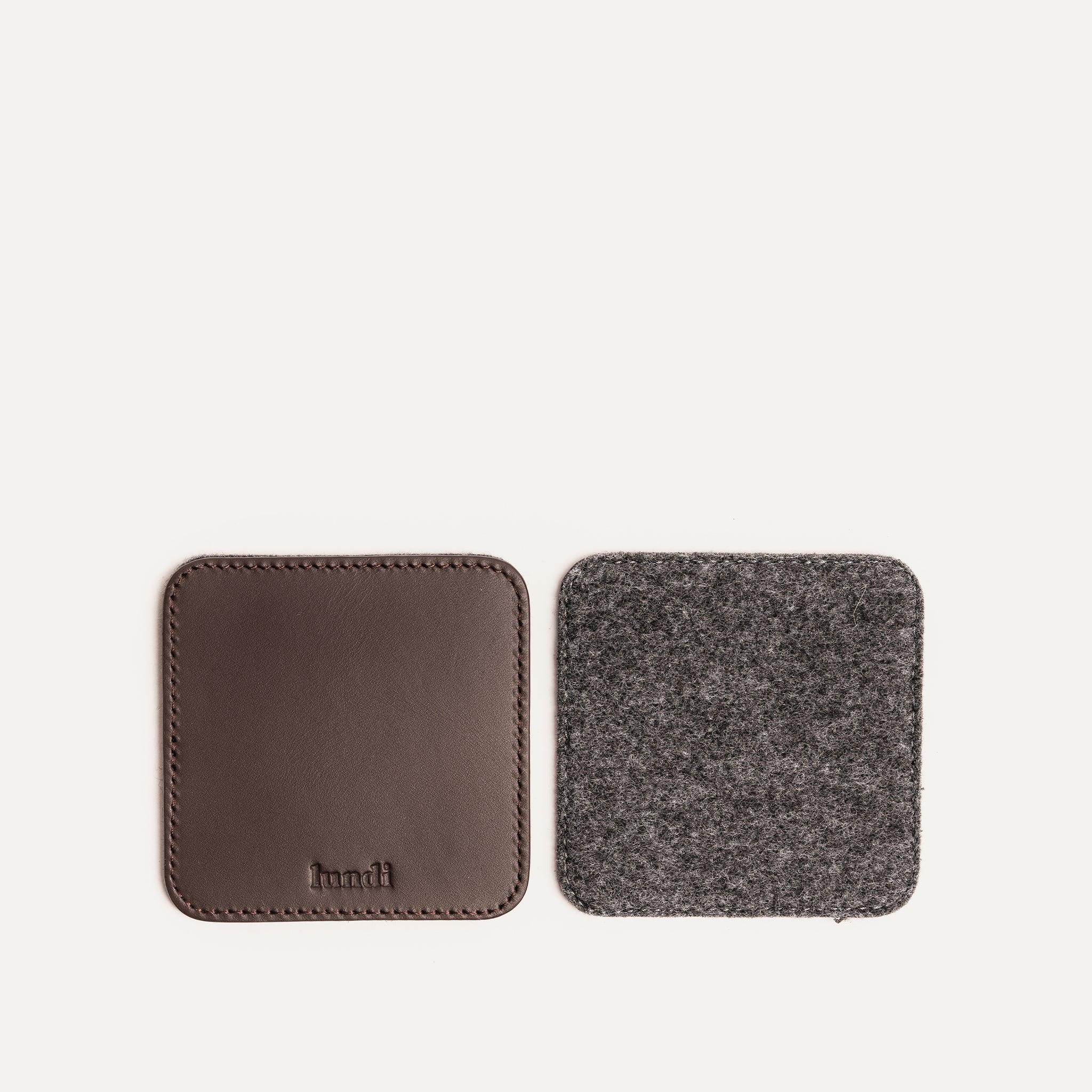 Leather brown coasters reversible
