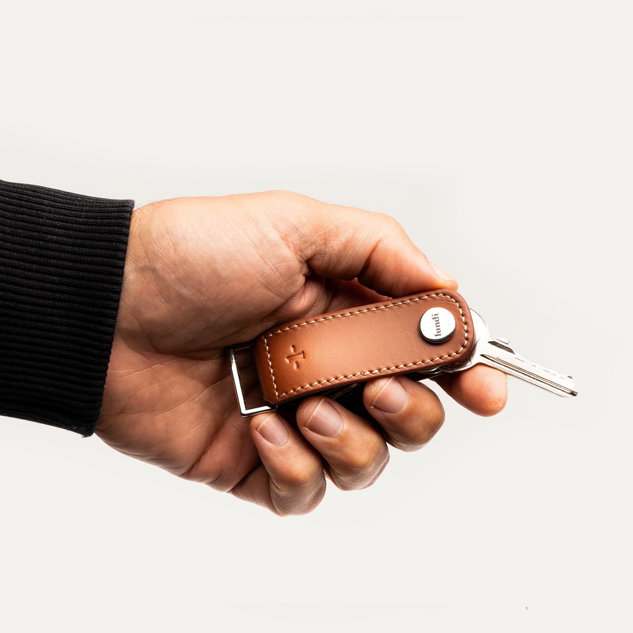 Men's leather key ring