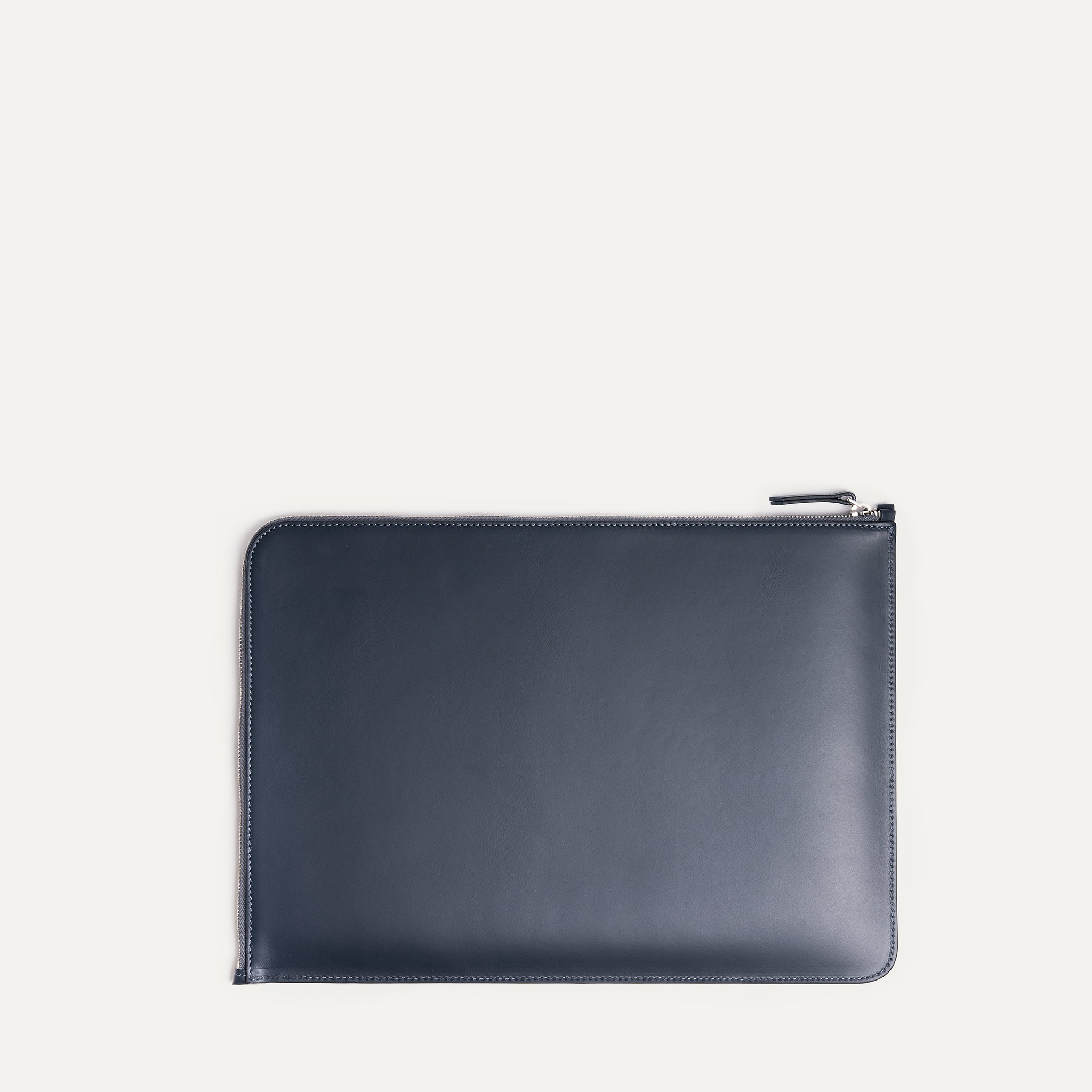 Pochette ordinateur cuir marine