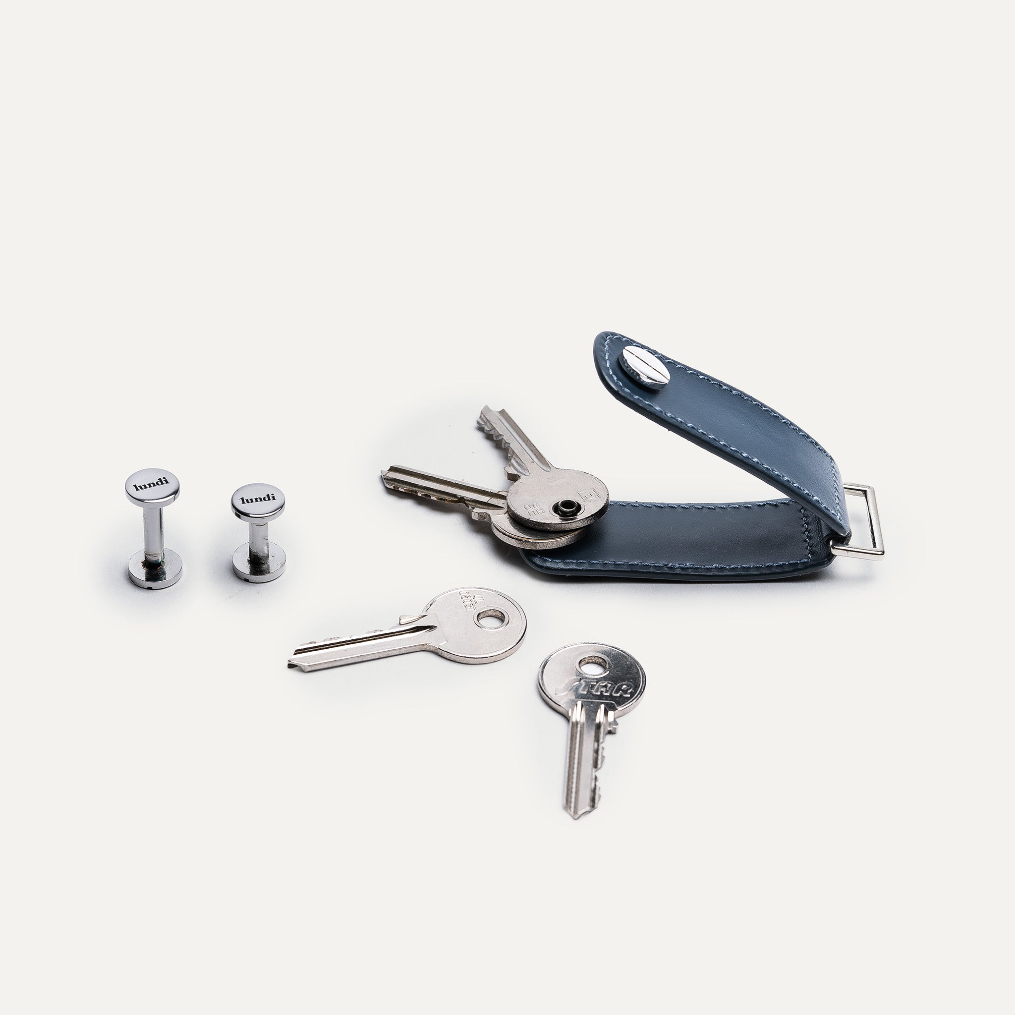 Porte clé LUNDI en cuir modèle LUCIO - 3 à 7 clés, ultra compact et fonctionnel.