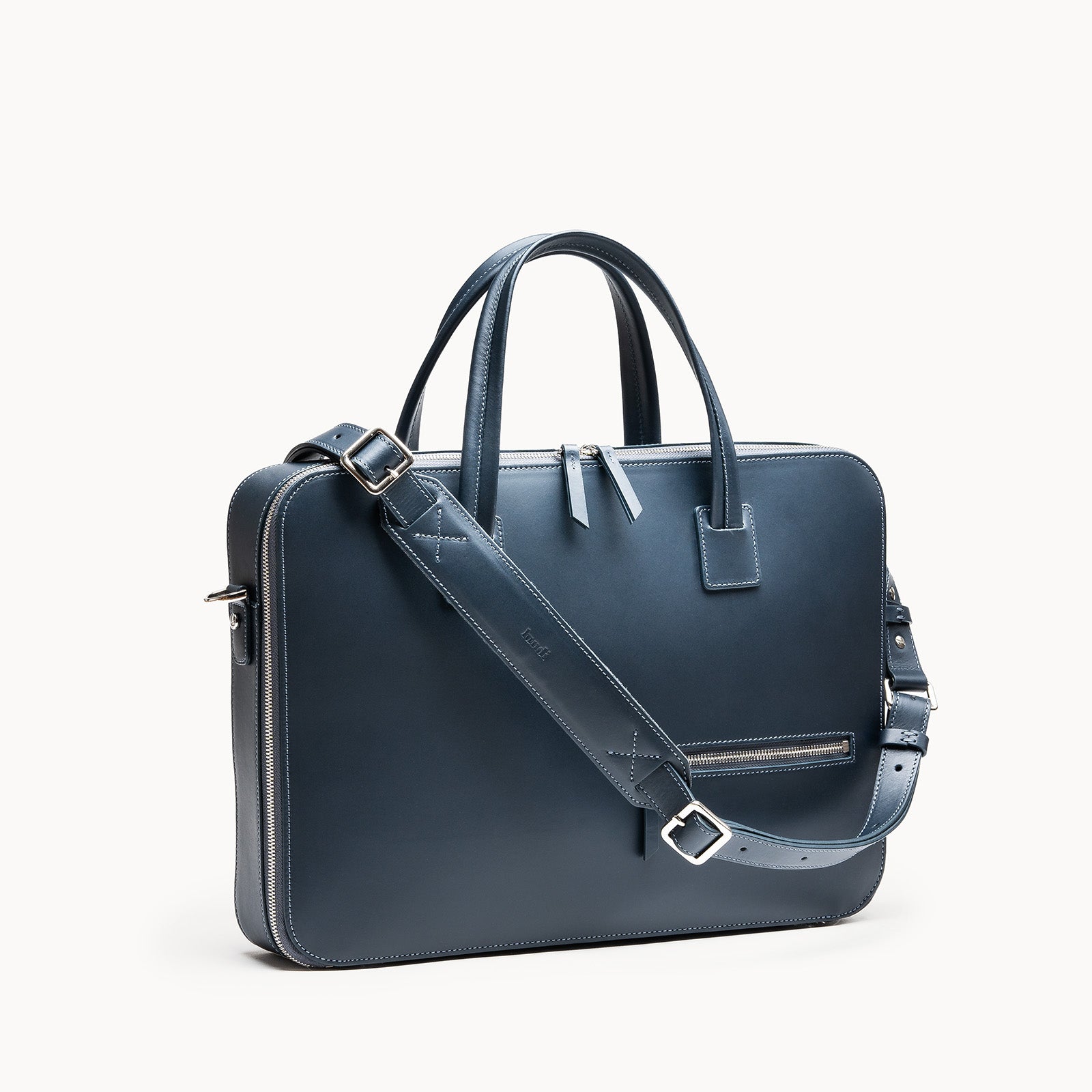 Sac à bandoulière homme en cuir marine.