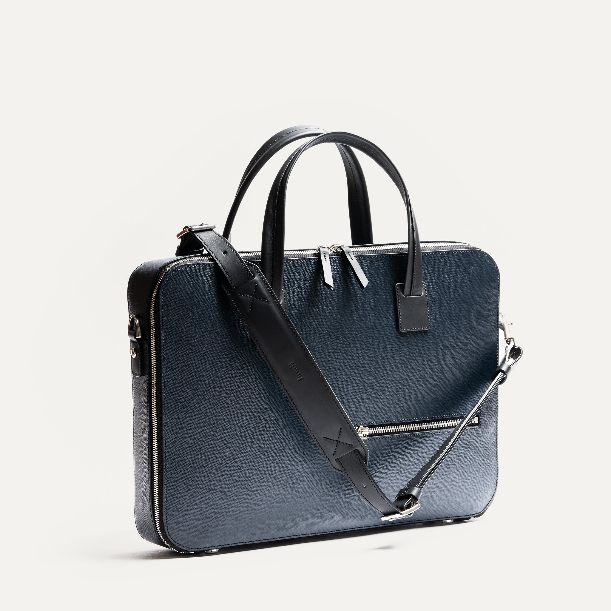 Sac à bandoulière homme en cuir bleu marine
