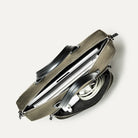 Porte-documents en toile kaki et cuir noir lundi