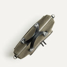 Porte-documents en toile kaki et cuir noir lundi