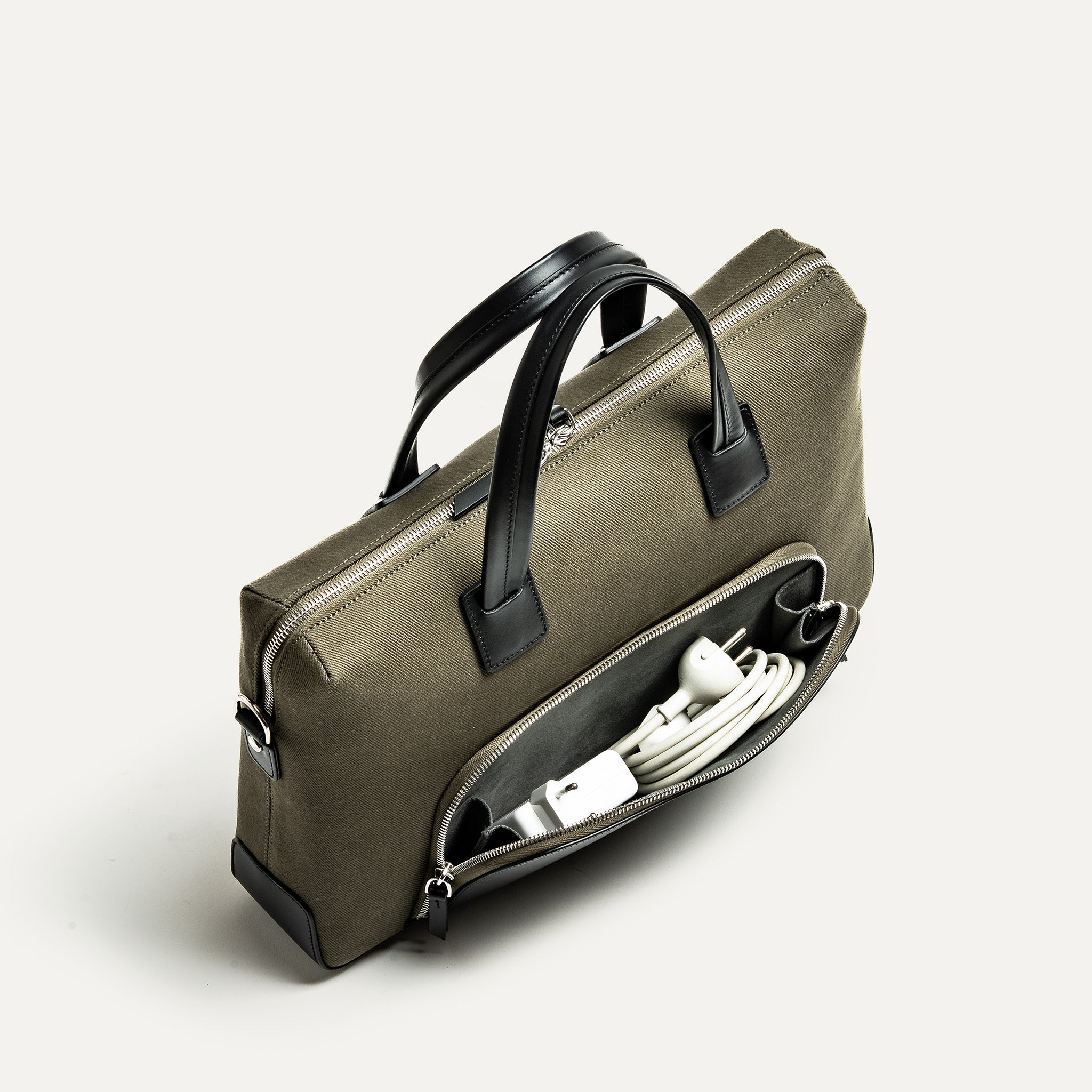 Porte-documents en toile et cuir lundi