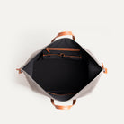 Leather travel bags for men with a central 30-litre compartment.