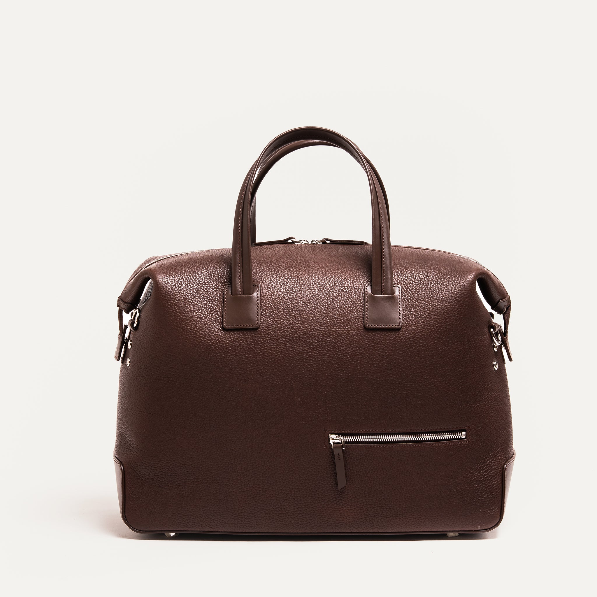 Sac de voyage homme en cuir marron, élégant et compact – idéal week-end ou voyage cabine