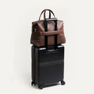 Sac weekender en cuir marron pour homme et femme – compatible avec bagage cabine