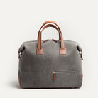 Sac weekender AUGUSTIN gris et cognac.