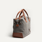 Sac weekender AUGUSTIN en toile grise et cuir cognac pensé par lundi.