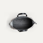 Sac week end femme toile grise et cuir noir, avec un compartiment organisé de 24 litres idéal pour un courts séjours et une escapade.