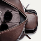 Mens leather travel bag with shoe compartment.