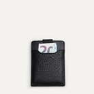 Porte carte cuir avec une capacité de 6 cartes bancaires et un rangement extérieur pour ses billets - modèle LOUIS