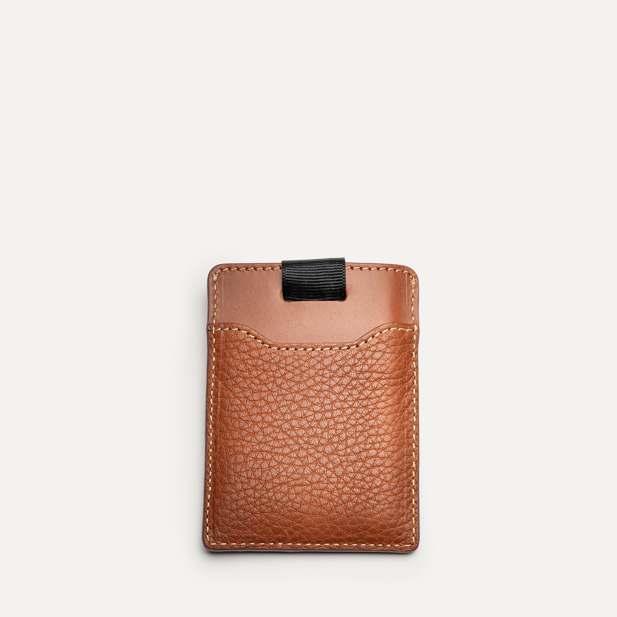 Dos du porte carte en cuir femme avec poche extérieure – porte carte luxe en cuir grainé