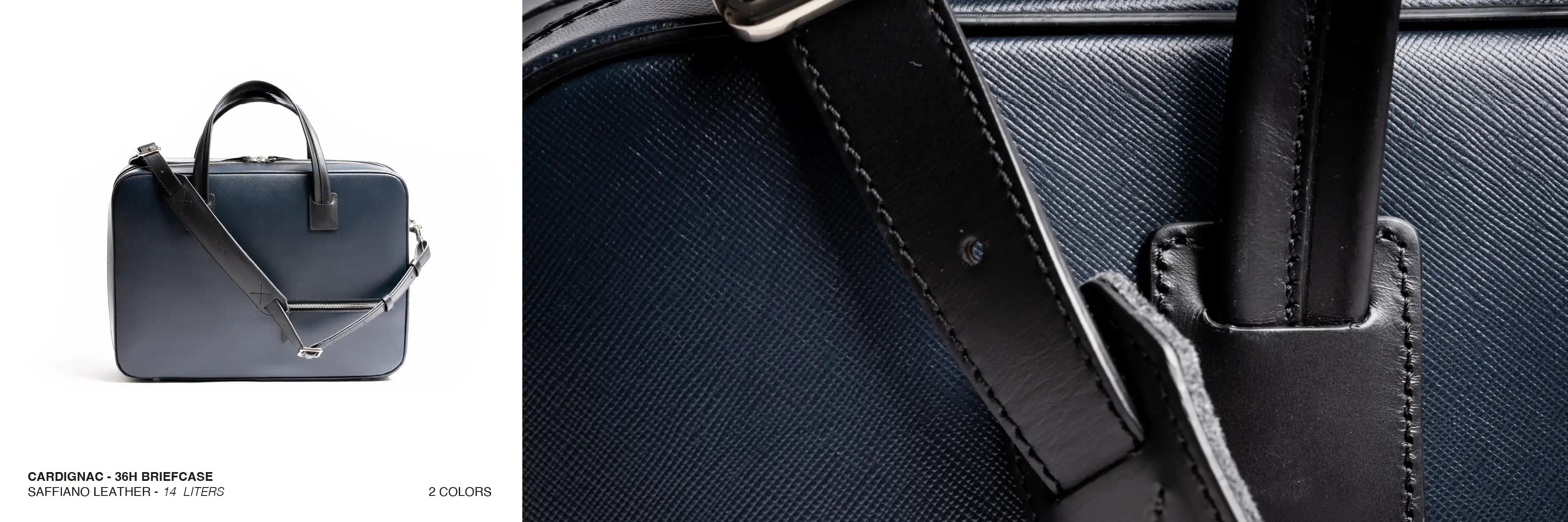 saffiano leather briefcase by lundi