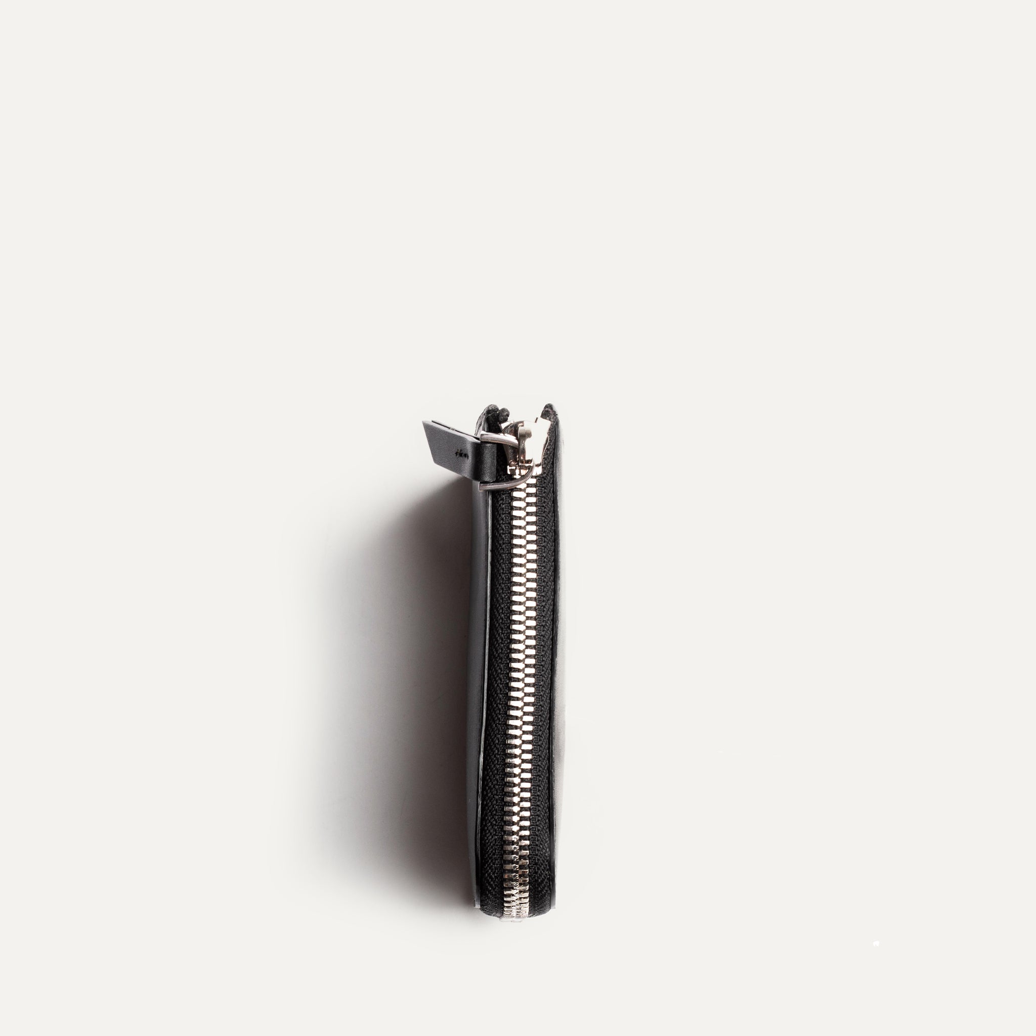 Petit portefeuille fermeture à glissière en métal YKK (gamme excella) - modèle CHARLES en cuir noir