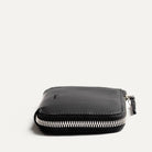 Portefeuille homme cuir fermeture en glissière YKK - robuste et élégant - noir cuir semi végétal