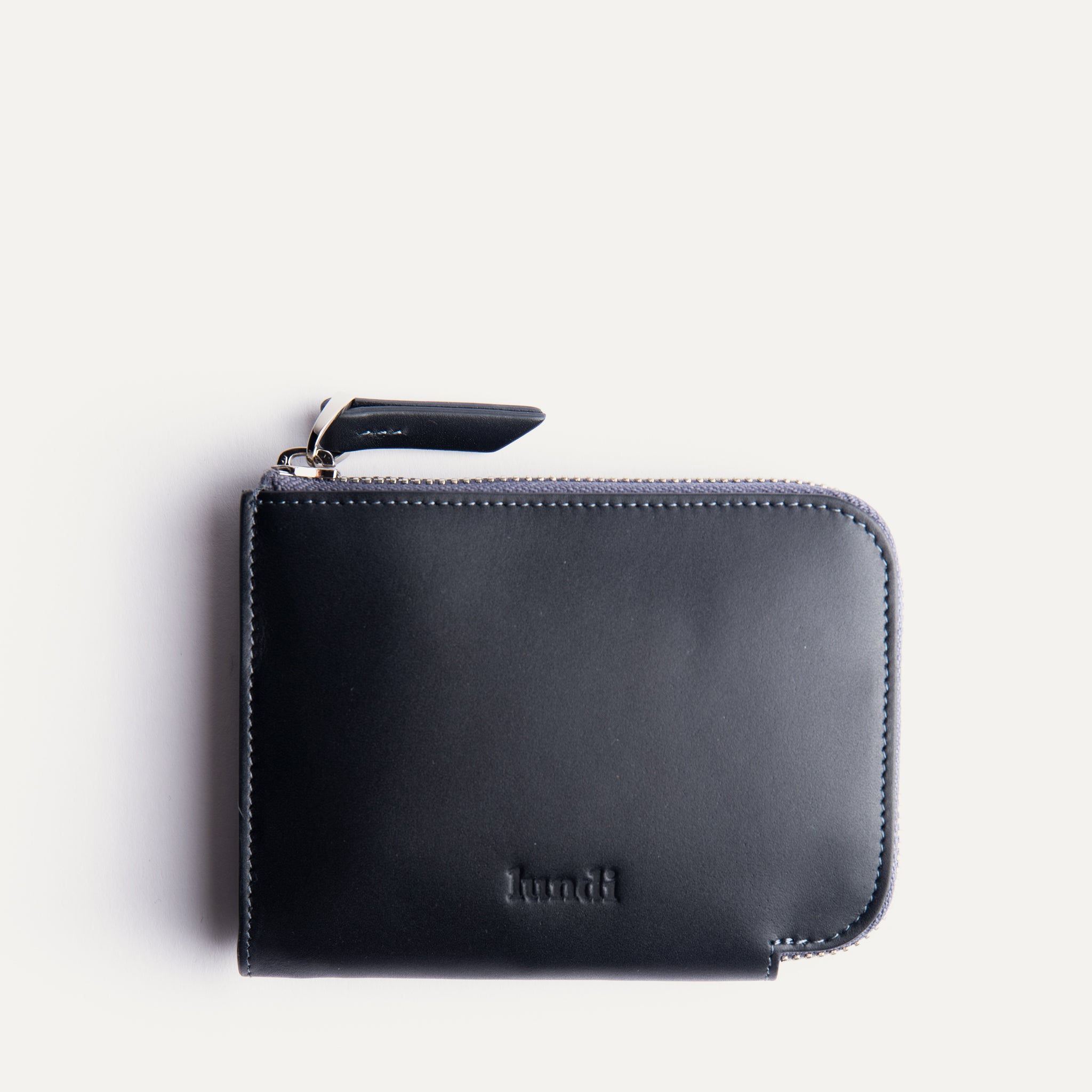 lundi Leather Wallet | CHARLES Navy