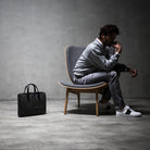 Sac homme travail en cuir et toile.