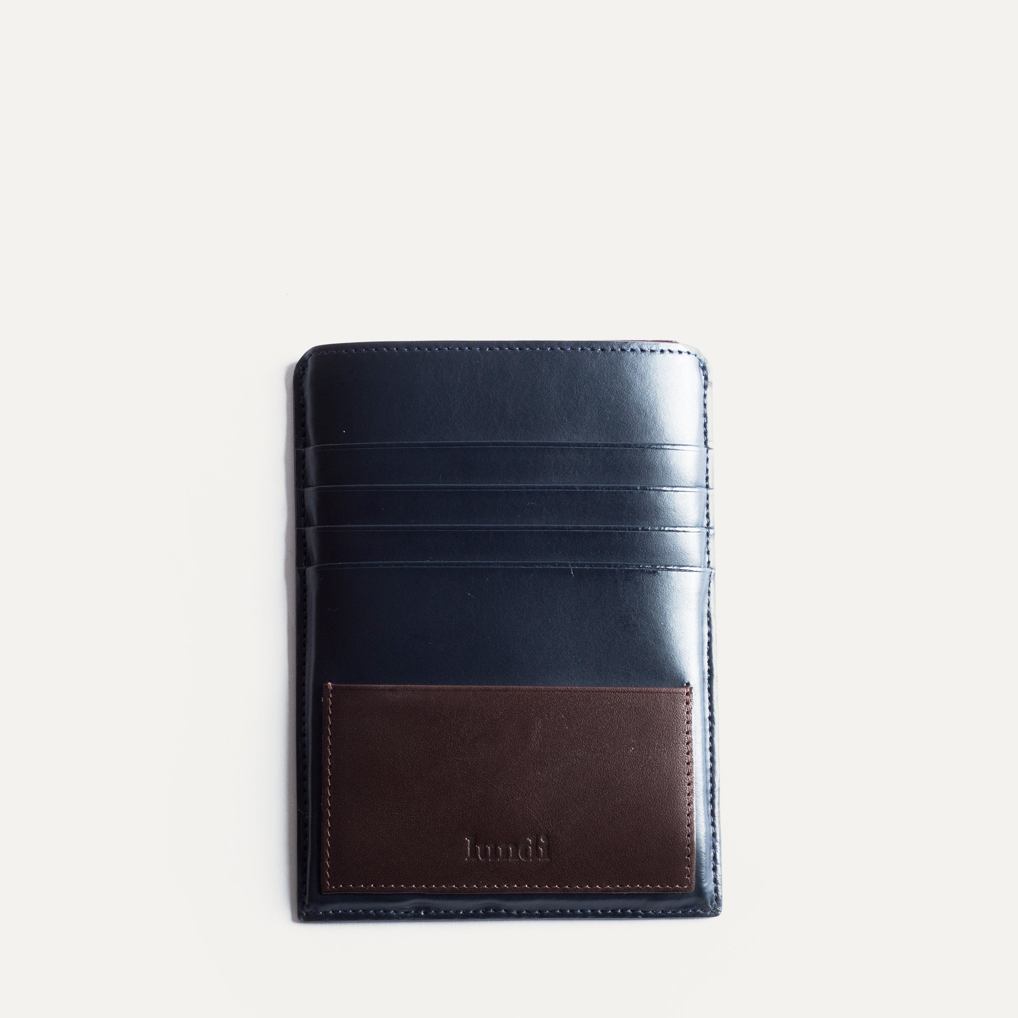 lundi leather Passport Wallet | FLETCHER Navy