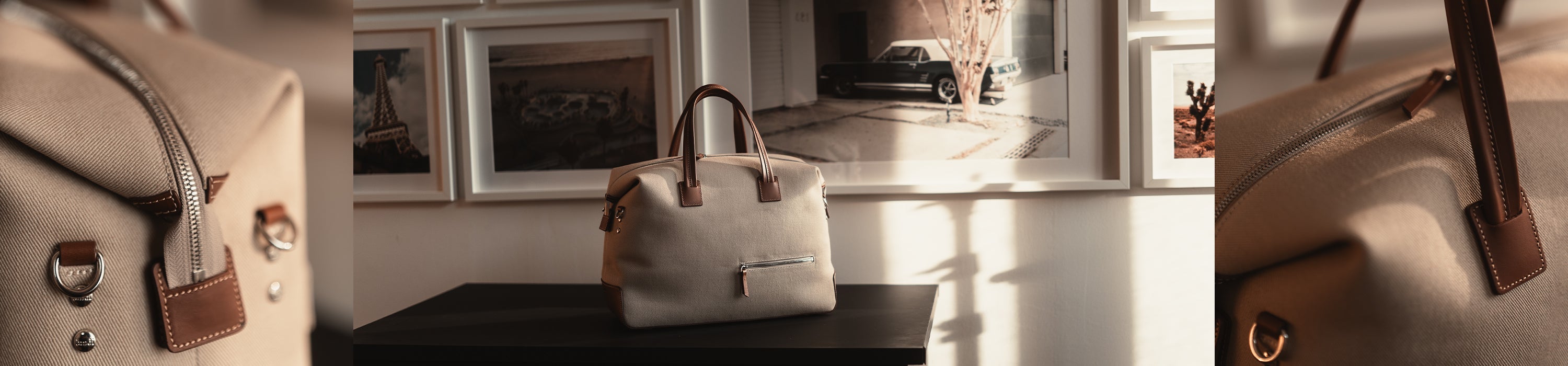 Sac de voyage 48 heures Femme en toile et cuir