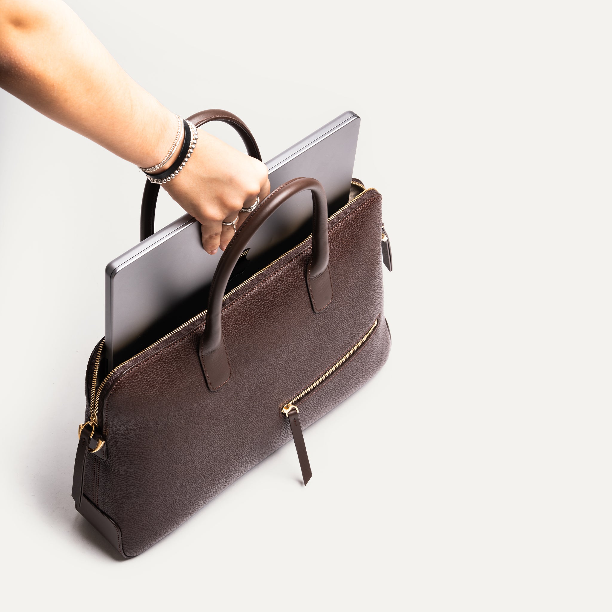 lundi Leather Briefcase | Lena Chestnut