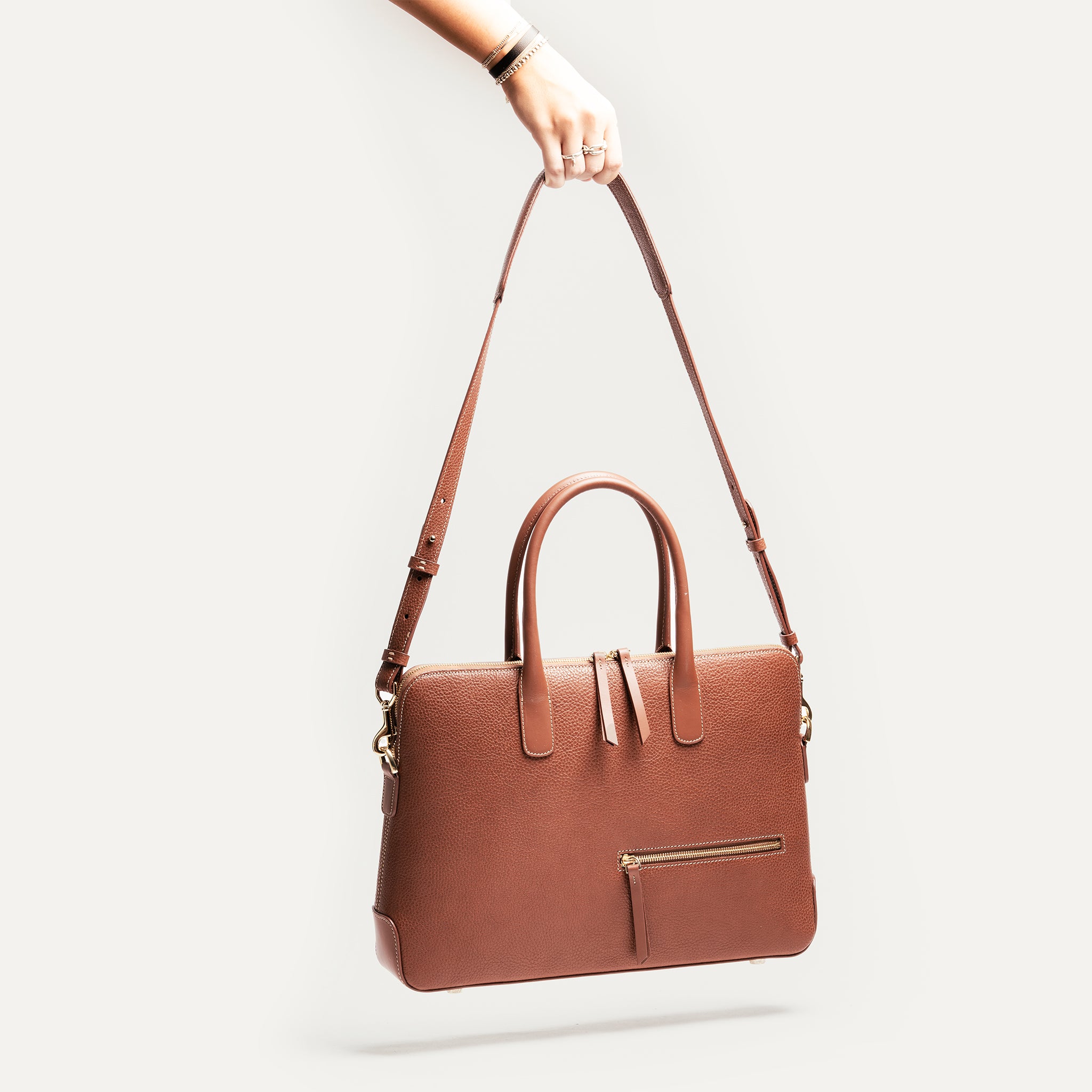 lundi Leather Briefcase | Lena Cognac