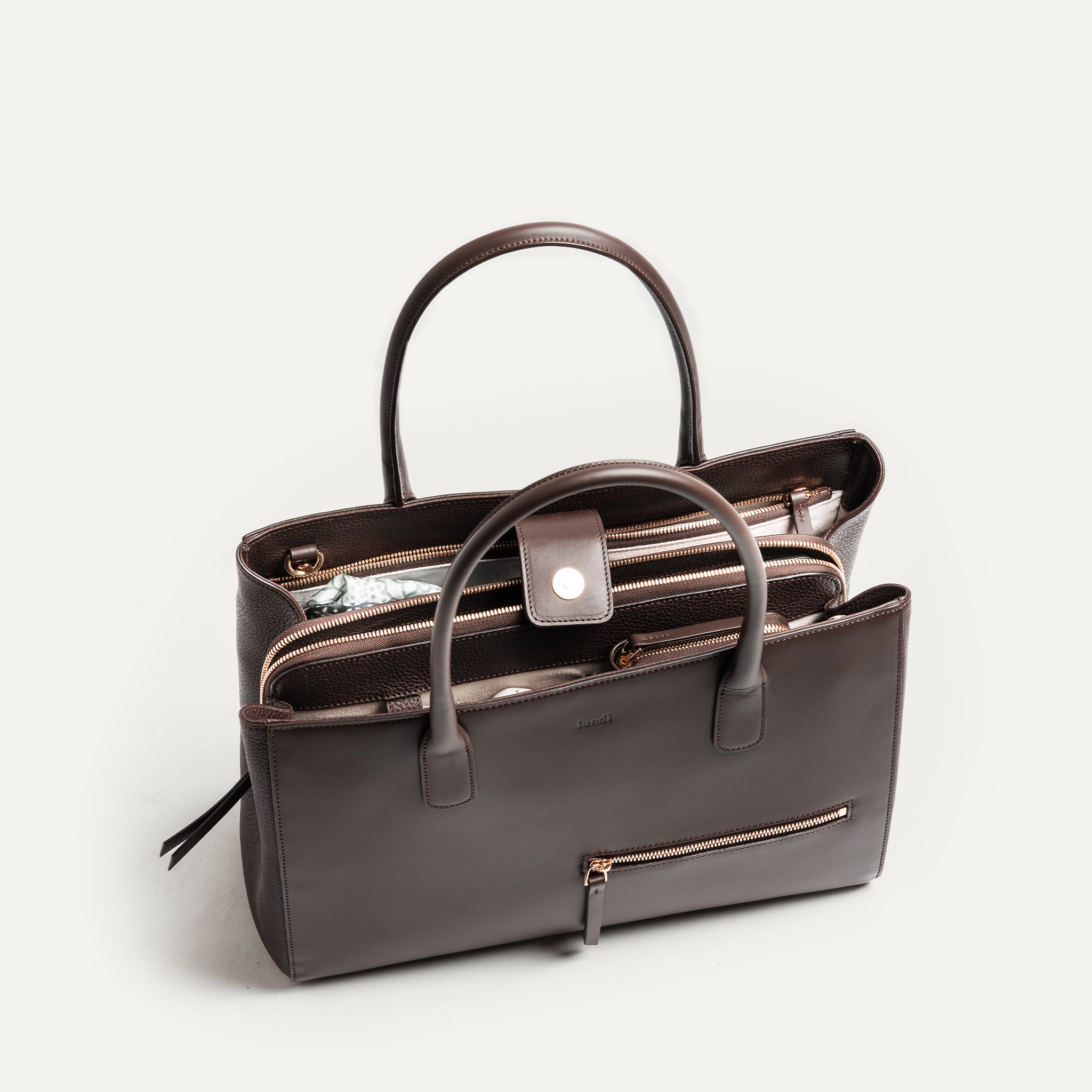 lundi Leather Tote Bag | Emy Chestnut