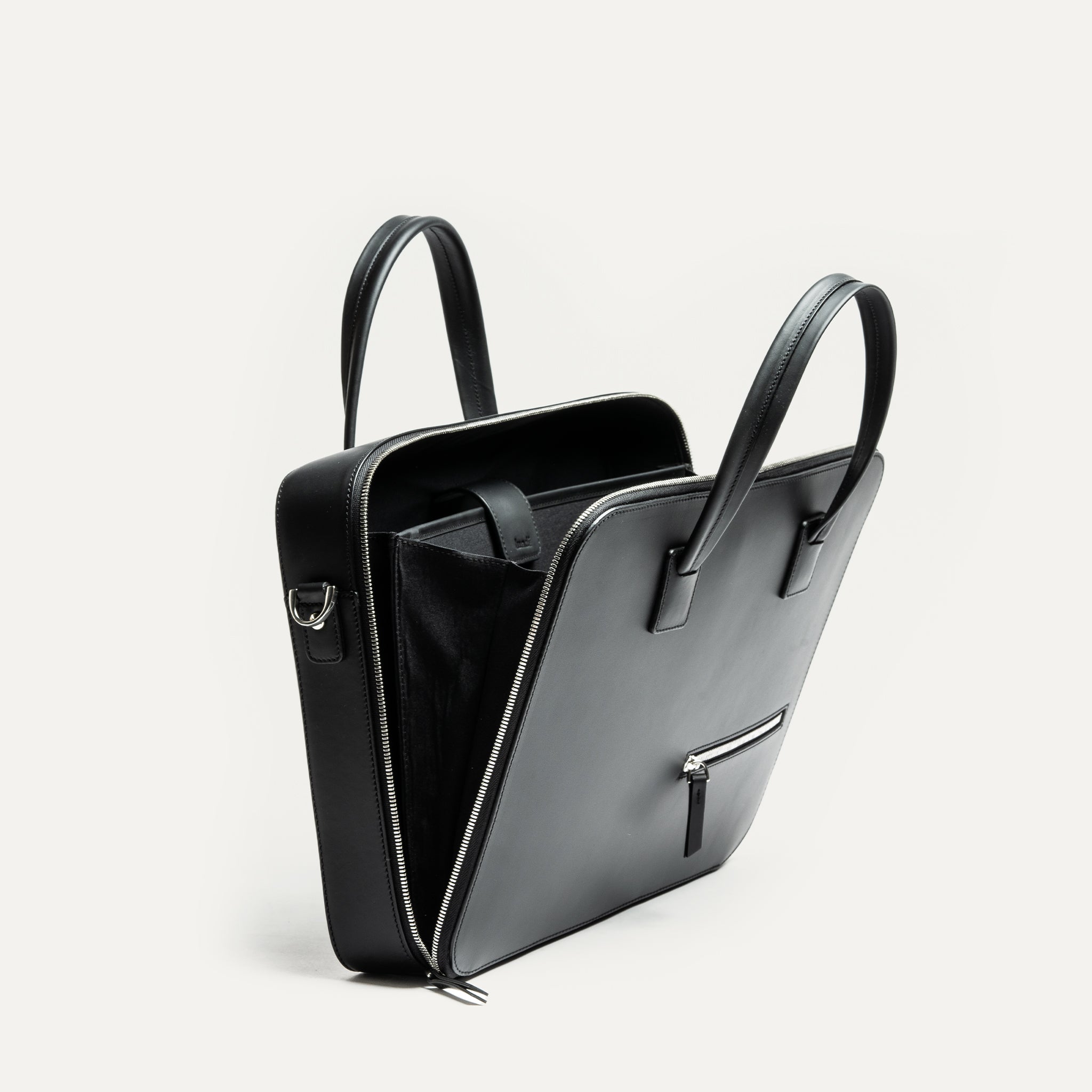 lundi Leather Briefcase | ALESSANDRO Black