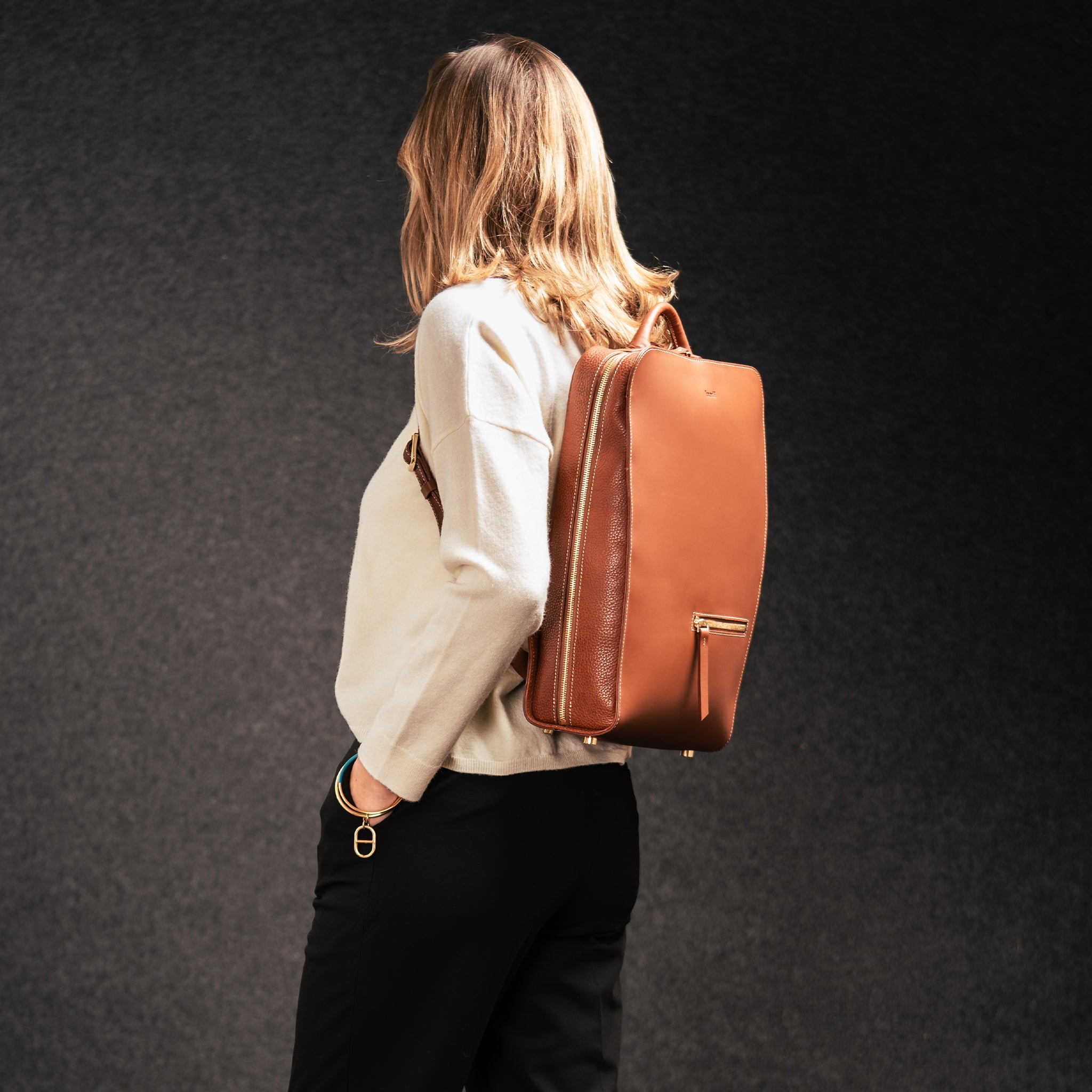 lundi Leather Backpack | Chiara Cognac