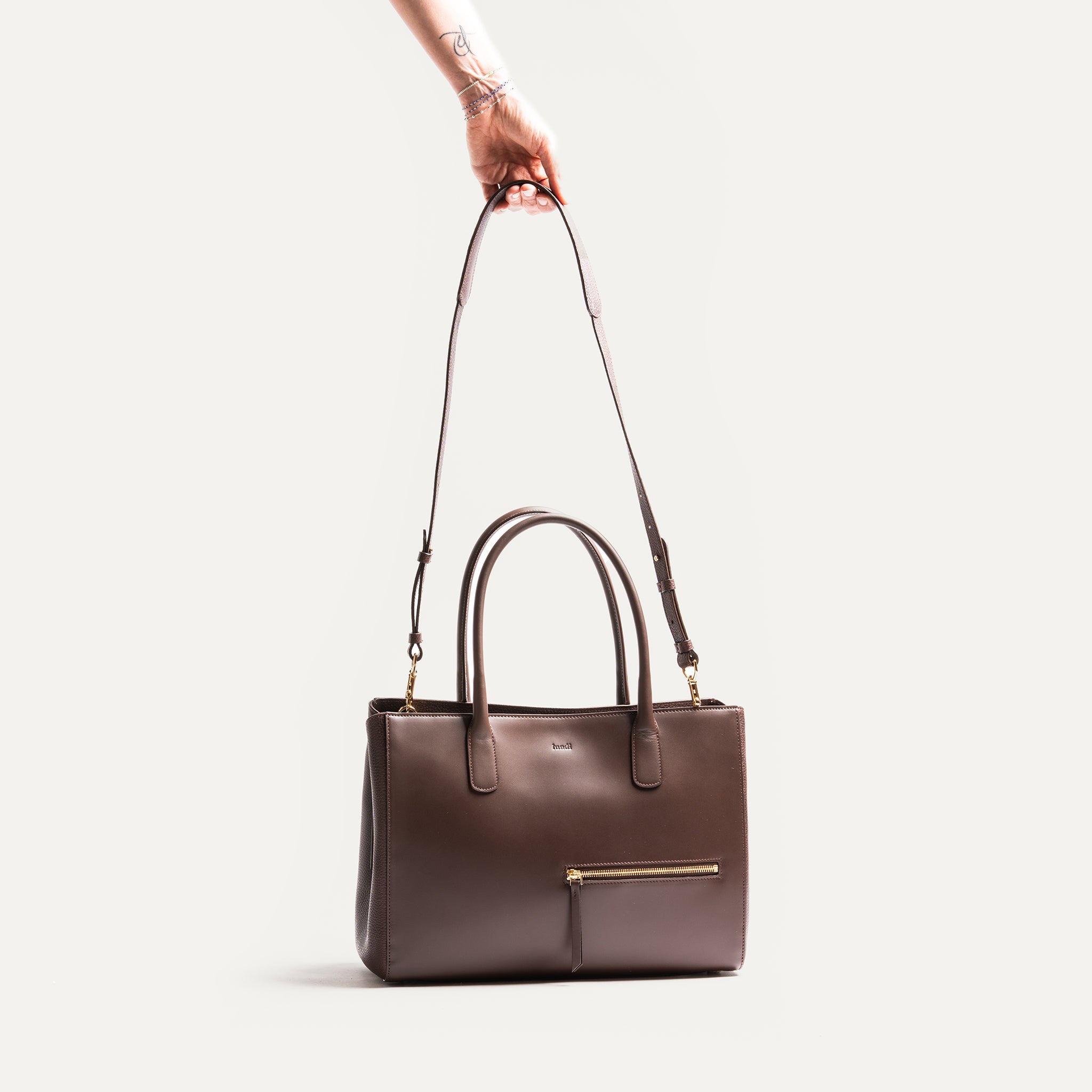 Sac cabas en cuir lundi | EMY Marron