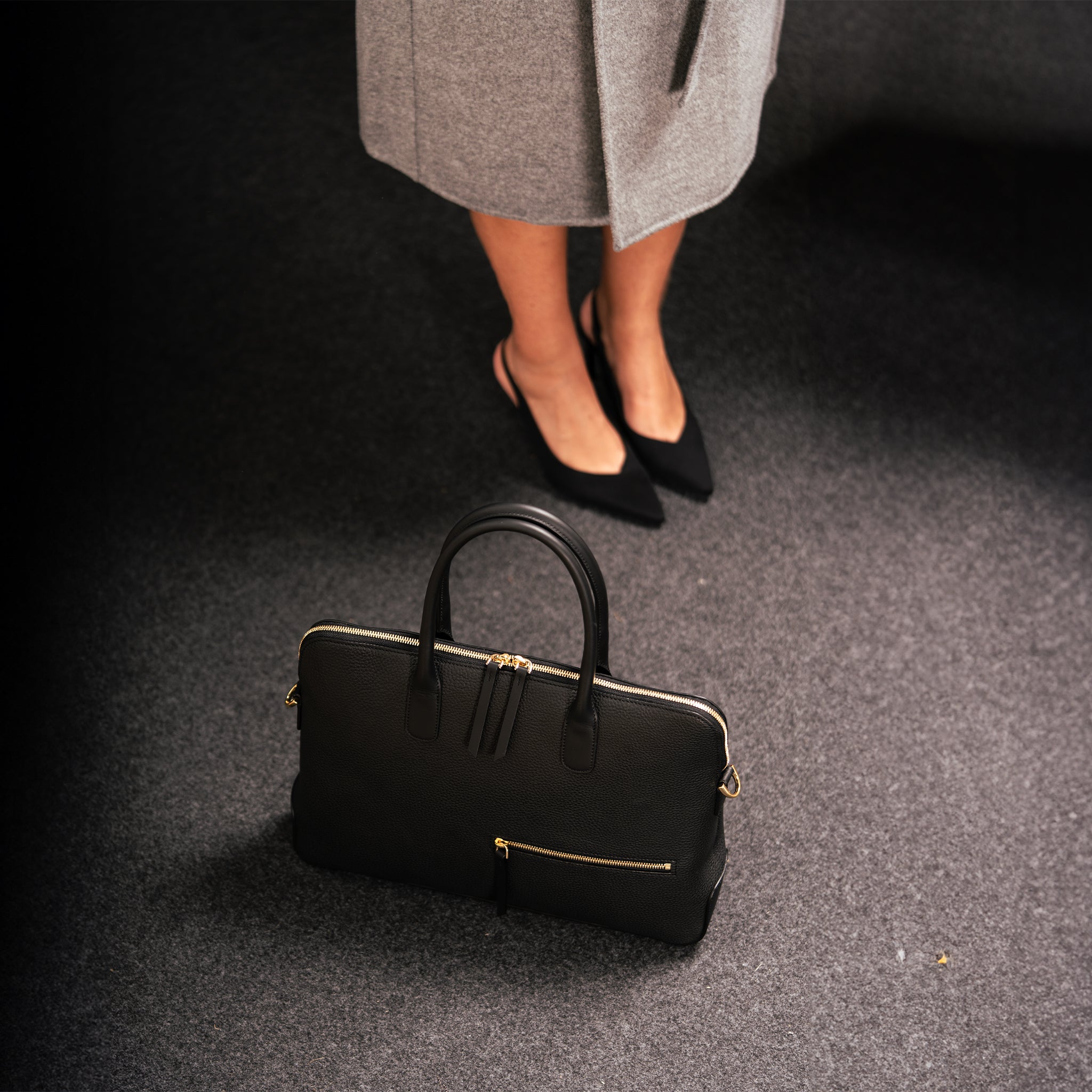 lundi Leather Briefcase | Lena Black