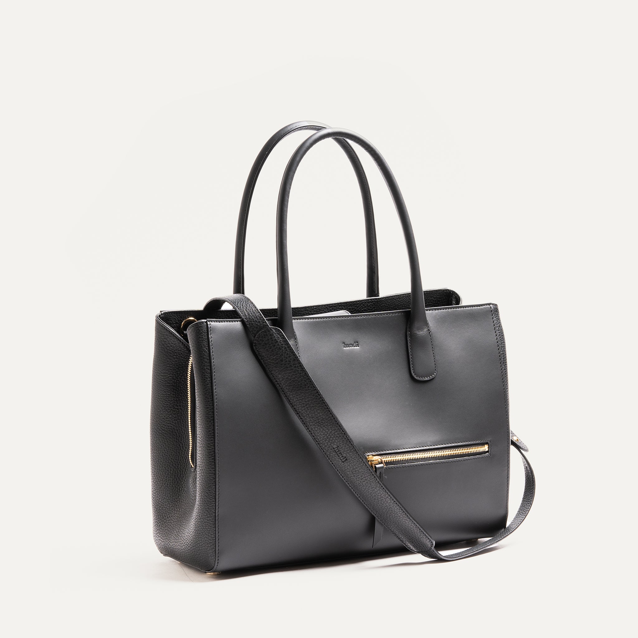 Sac cabas en cuir lundi | EMY Noir