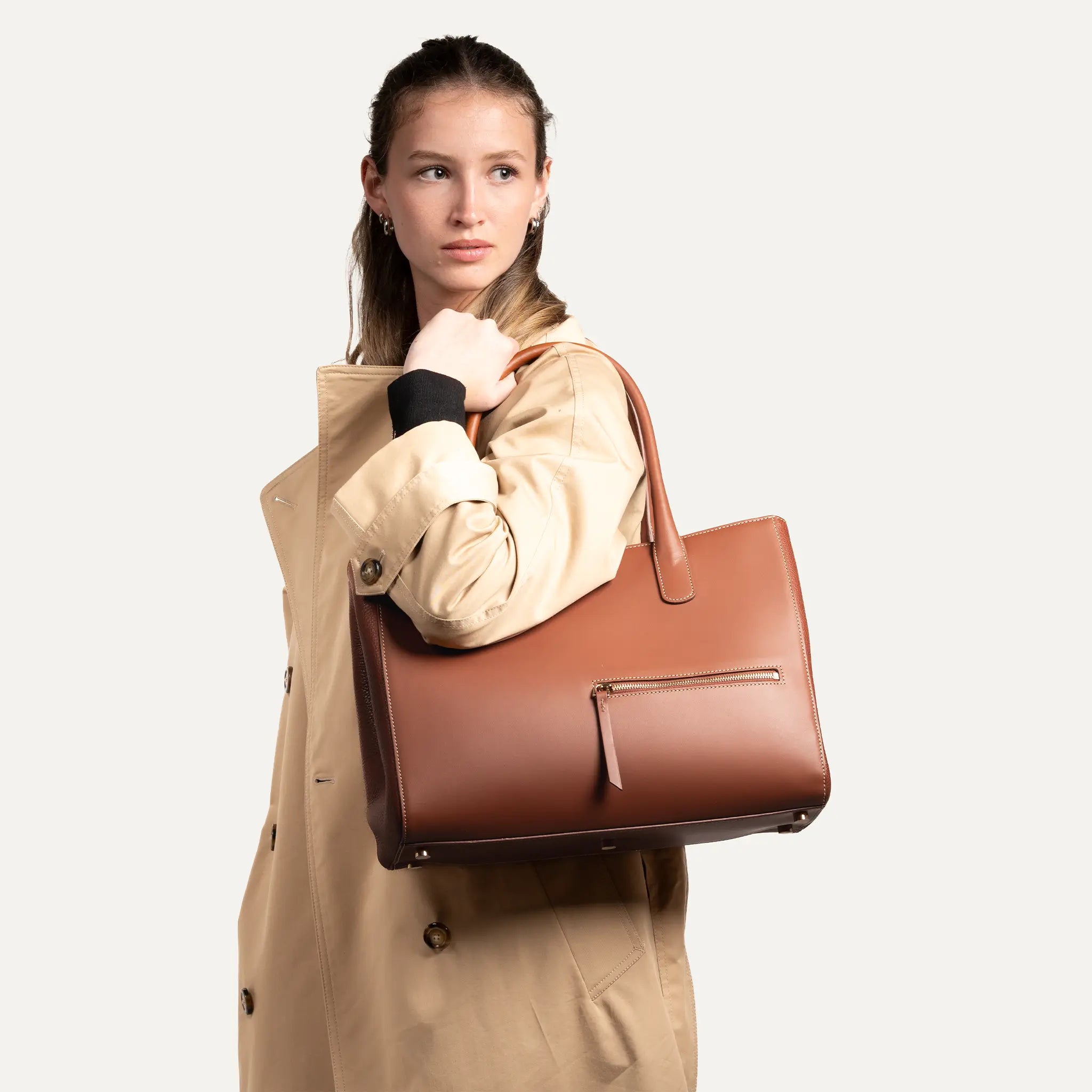 sac EMY cuir épais voyage ou cartable porté main haut 38 large 36 sac EMY cuir épais voyage ou cartable porté main haut 38 large 36