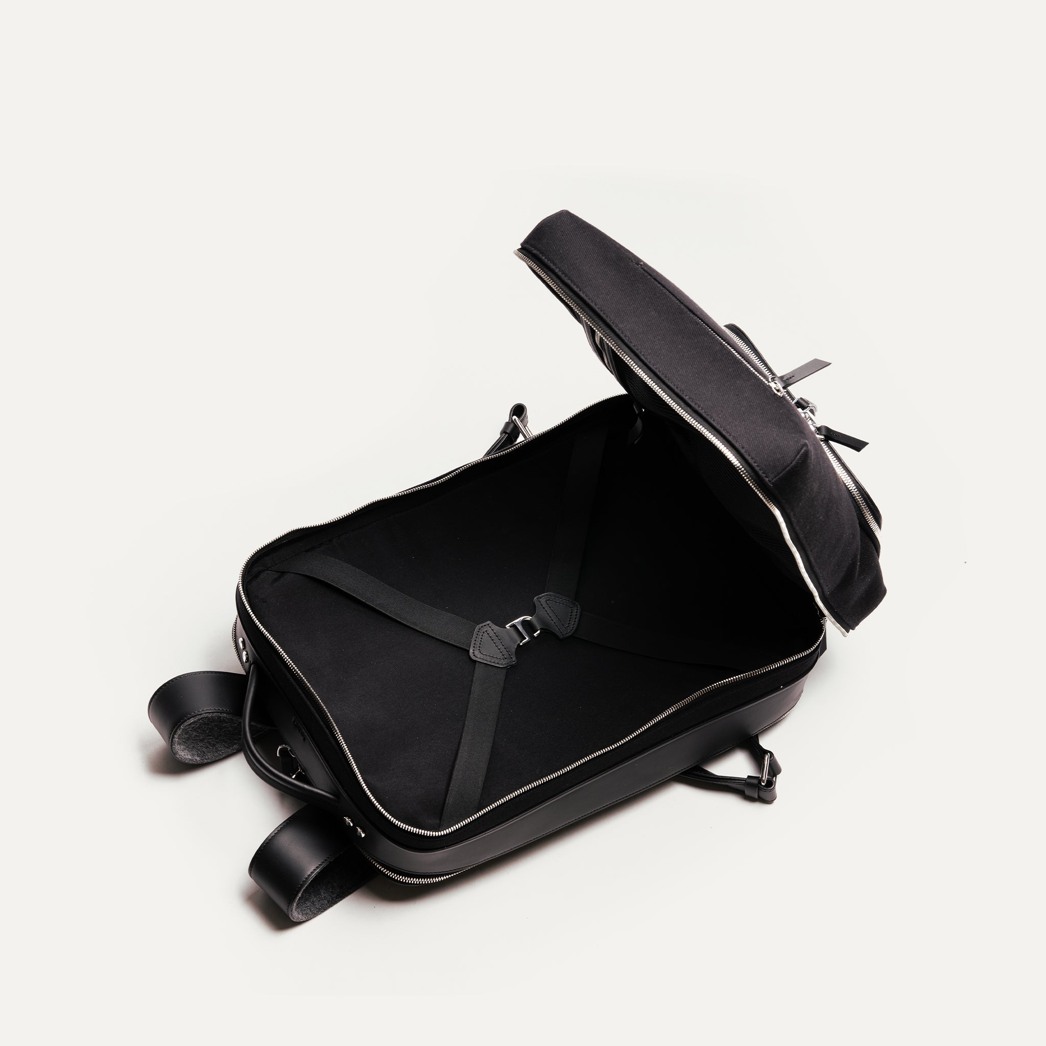 ANTOINE, Black | lundi 36-hour Backpack in cotton and leather